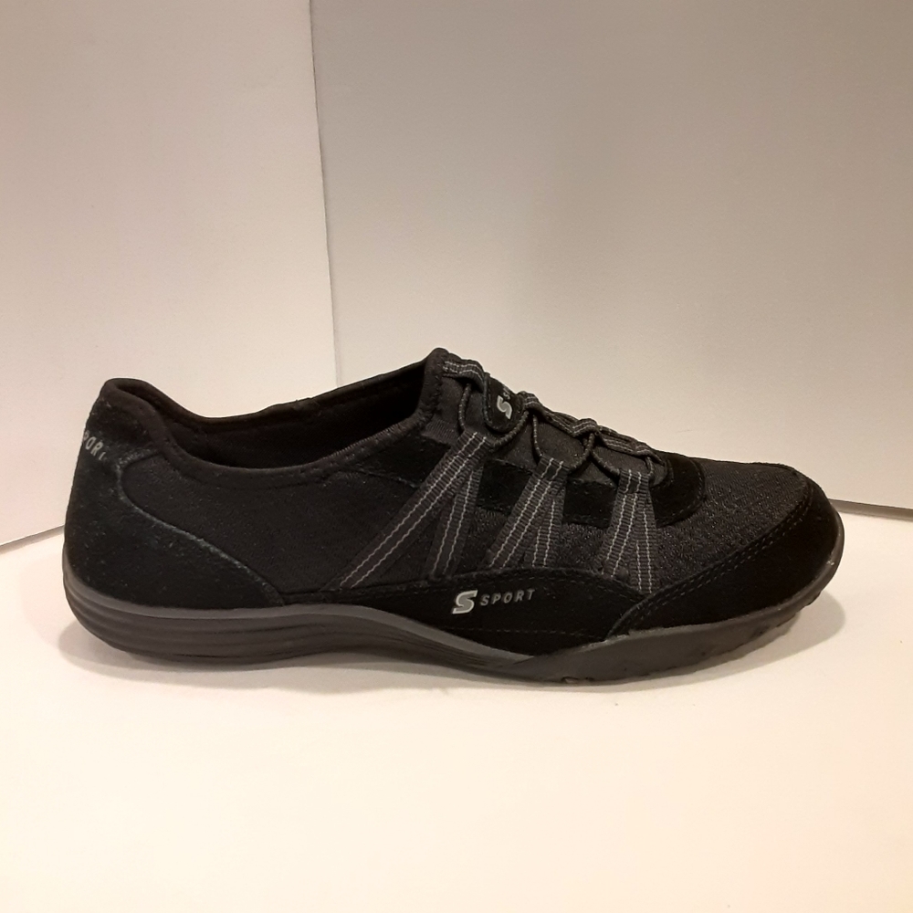 Sketchers Sport Black Leather Suede nylon Sneakers
